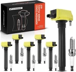 A-premium Set Of Ignition Coil (UF-648) & Spark Plugs (93175), Yellow. Fixed Price $118.98.