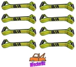 (8) 38-200-S, Sewn Eye Short Dog Bone Strap Rollback Tie Down Tow Truck. Fixed Price $106.00.