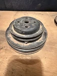 Vintage Groove Crankshaft Pulley Chevy Sbc Bbc 350 454 Tri Power Ac Steel Oem. Fixed Price $50.00.