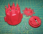 Chevy V8 Pro Series Distributor Cap And Rotor Kit Male Wire Connection Red. Fixed Price $26.50.