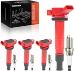 A-premium (red) Set Of 8 Ignition Coil Pack And Iridium Spark Plugs Compatible W. Fixed Price $111.02.