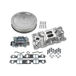 Sbc Chevy 350 Edelbrock 2701 Intake W/gaskets, 600CFM 1406, & Air Cleaner Combo. Fixed Price $774.86.