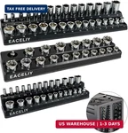 Eaceliy 3PCS 1/2", 1/4" And 3/8" Magnetic Socket Organizer Set,metric Hol. Fixed Price $45.48.