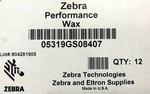 Zebra Eltron 05319GS08407 Wax Ribbon 3.31INX242FT Performance 0.5IN 12ROLLS. Fixed Price $69.60.