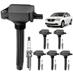 Ignition Coil Packs & Spark Plugs Set Of 6, Compatible With 2011-2019 Dodge C.... Fixed Price $143.72.